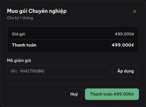 Hộp Mua gói Chuyên nghiệp